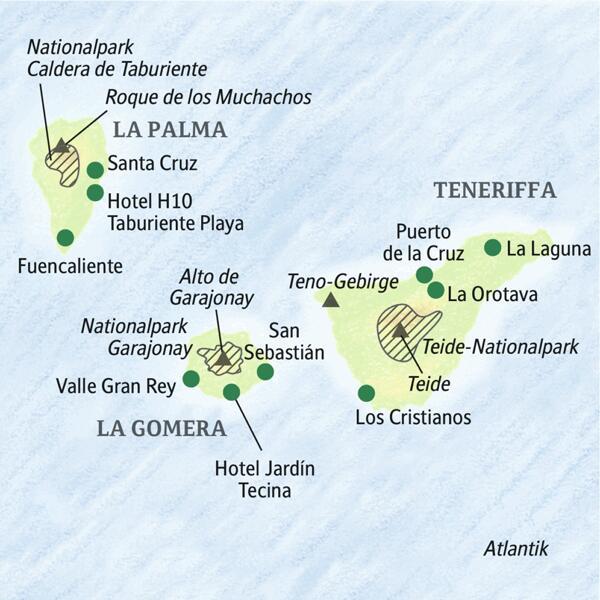 Die 12-tägige Naturerlebnis-Studienreise mit Studiosus führt Sie zu drei Inseln der Kanaren: Teneriffa, La Palma und La Gomera.