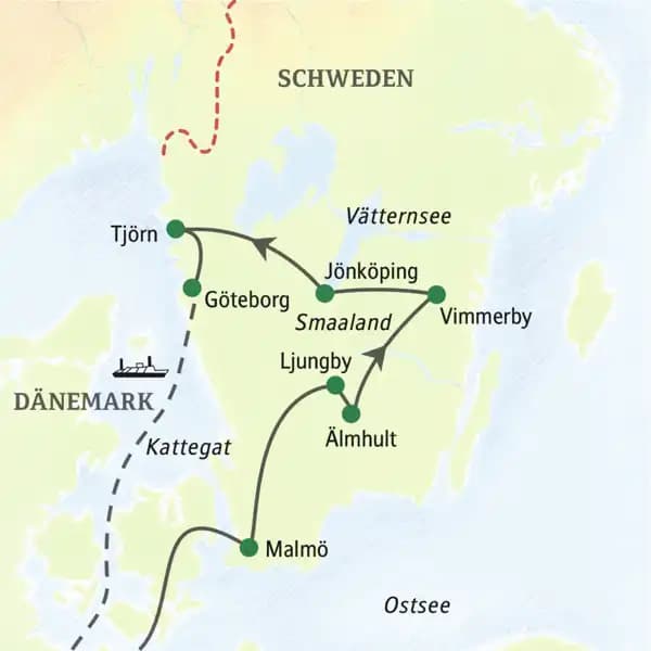 Familienurlaub in Schweden - gemeinsam mit anderen Familien reisen Sie zehn Tage lang im Astrid-Lindgren-Land von Malmö durch Smaaland und zum Finale nach Tjörn und Göteborg.