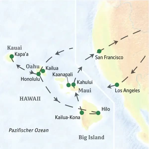 In 16 Tagen mit Studiosus die Schönheiten des Hawaii-Archipels entdecken. Wir besuchen Oahu, Kauai, Big Island und Maui!