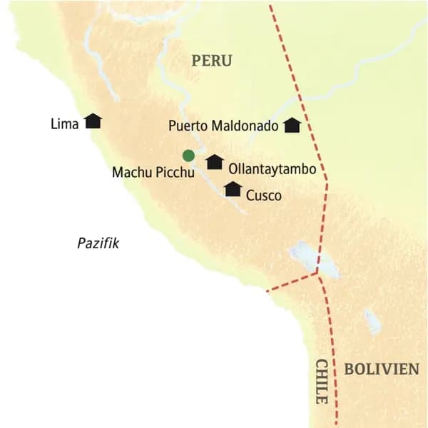 Auf unserer Reise durch Peru besuchen wir unter anderem die Hauptstadt Lima, das Amazonas-Tiefland, Cusco und das berühmte Machu Picchu.