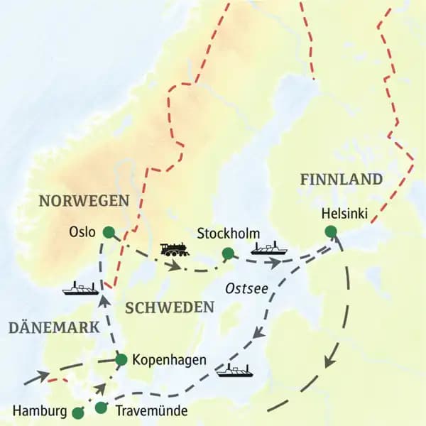 Auf dieser Studienreise mit Studiosus besuchen Sie die skandinavischen Metropolen Kopenhagen, Oslo, Stockholm und Helsinki.