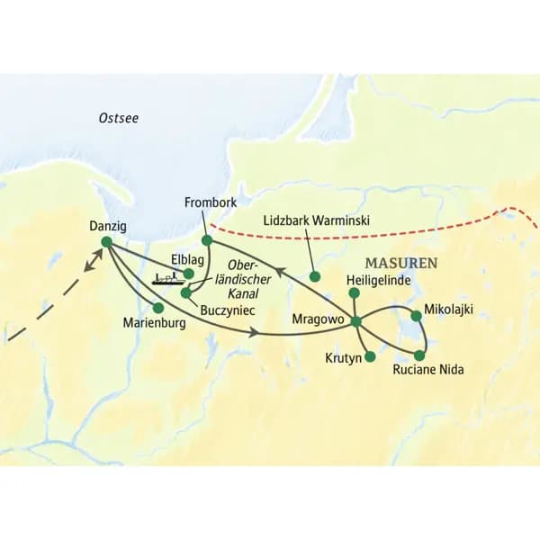 Diese achttägige Studienreise führt uns zu den Höhepunkten Nordpolens und Masurens, z.B. nach Marienburg, Heiligelinde und Mikolajki.