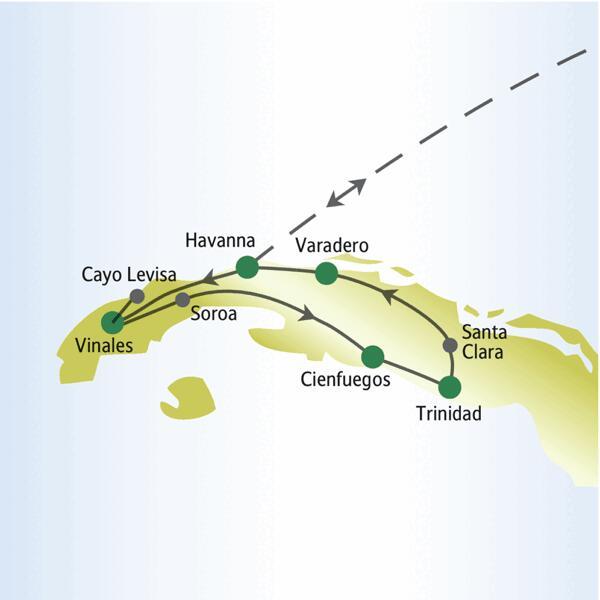 Diese me & more-Reise für Singles und Alleinreisende führt Sie von Havanna in den Westen Kubas mit Soroa und Vinales, nach Cienfuegos und Trinidad an der Südküste und über Santa Clara zum Strand von Varadero.