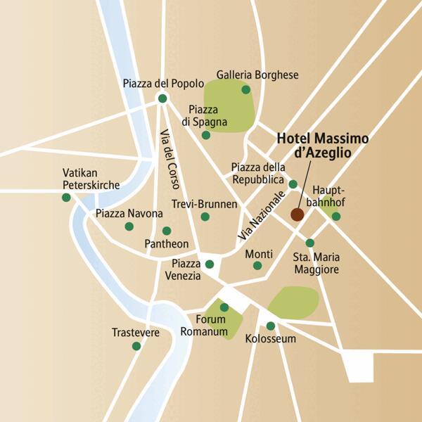 Auf dieser siebentägigen CityLights-Städtereise nach Rom wohnen Sie stilvoll im Hotel Massimo d'Azeglio.