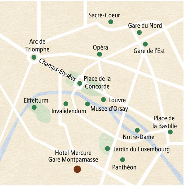 Vom Hotel Mercure Gare Montparnasse aus entdecken wir auf unserer Familien-Studienreise per Bus, Boot, Metro und auf kurzweiligen Spaziergängen gemeinsam mit unserer Studiosus-Reiseleitung die wichtigsten Sehenswürdigkeiten von Paris.