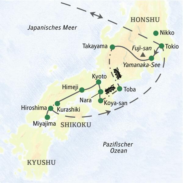 Diese umfassende Studienreise durch Japan führt in die Hauptstadt Tokio, in die Japanischen Alpen, nach Kyoto und nach Hiroshima.