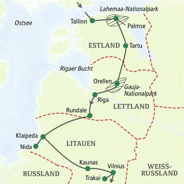 Kirchen, Schlösser und Natur erleben Sie auf dieser 13-tägigen, klassischen Studienreise durch Estland, Lettland und Litauen in kleiner Gruppe und mit intensiveren Führungen.