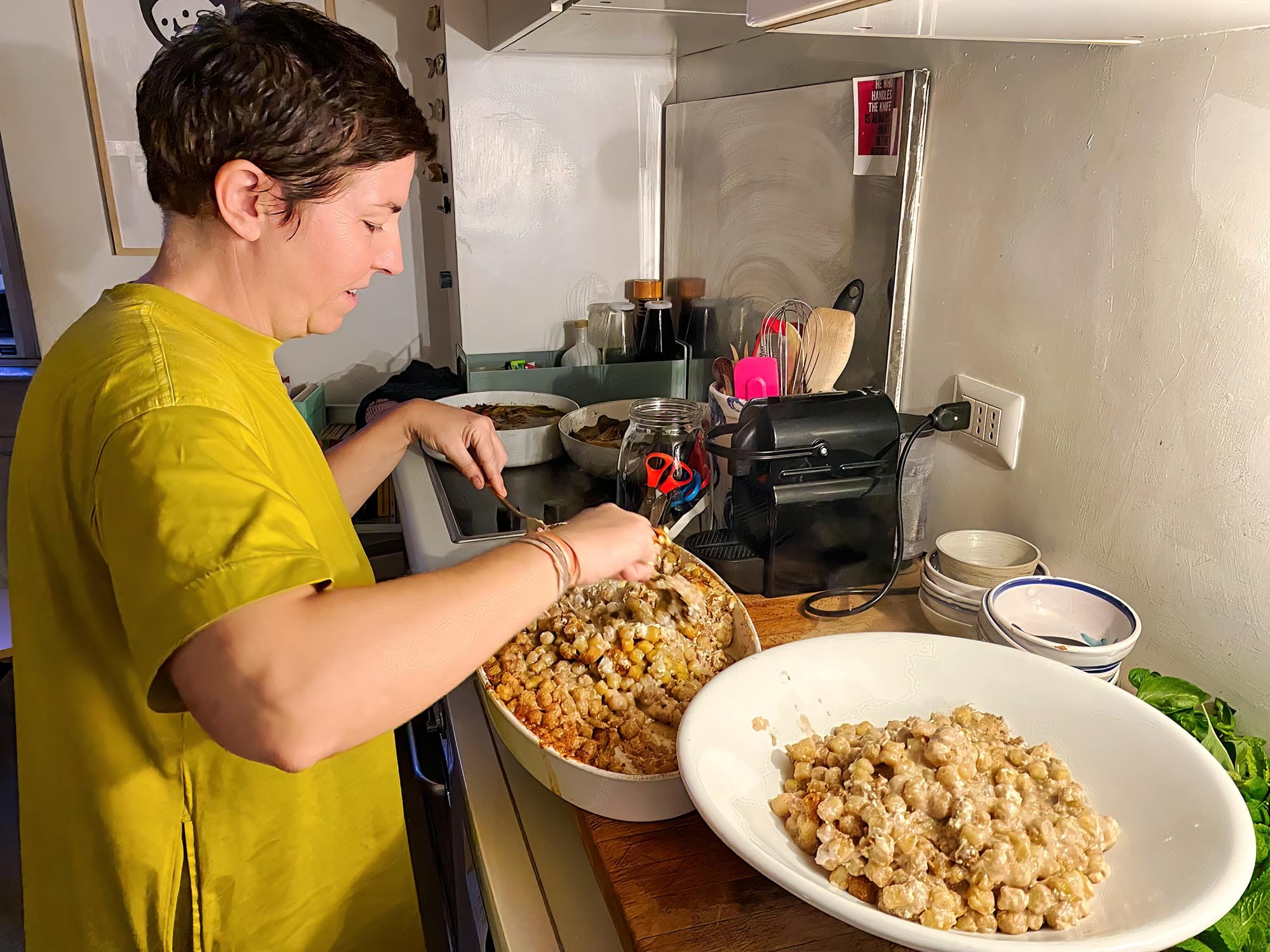 Cristina Rossetti hat in ihrer Küche ein Gericht mit Kichererbsen gekocht.