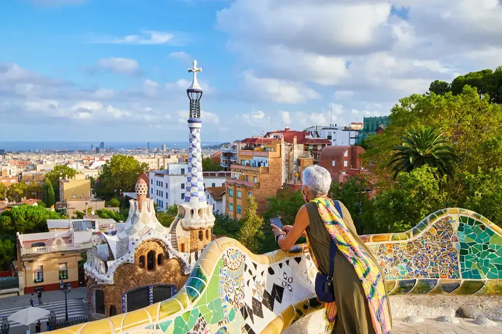 Blick vom Parc Güell über Barcelona